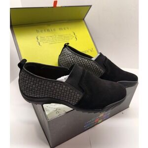 Bernie Mev Swift Black Shimmer Woven Memory Foam Slip On Sneakers Size 37